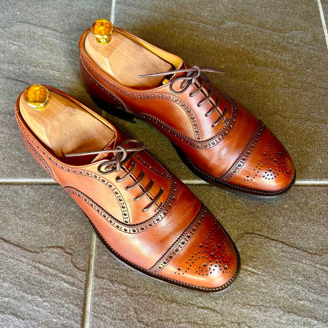 スコッチグレイン 25 ブラウン 茶色 美品 ストレートチップ ビジネス