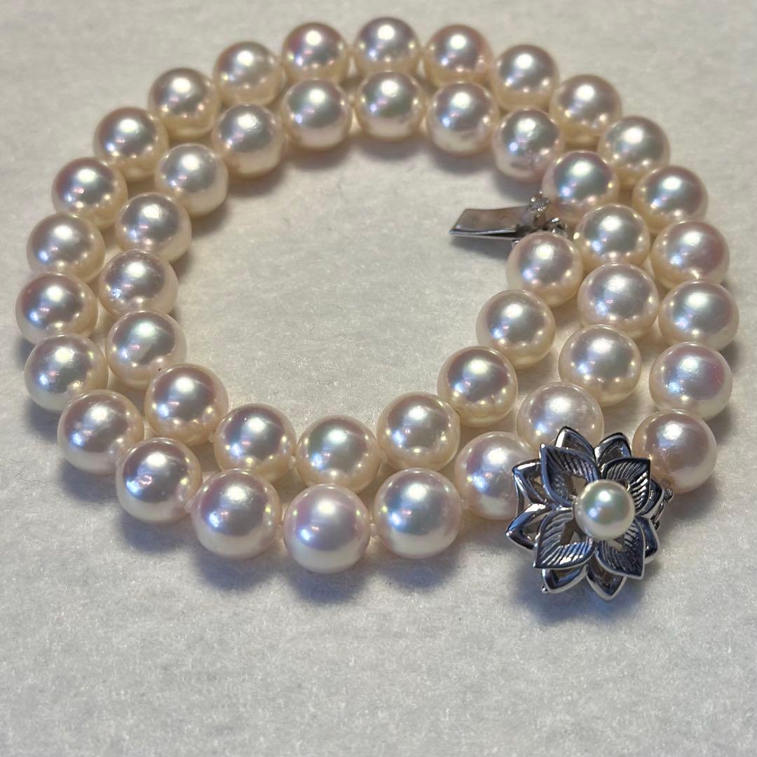 超大珠✨テリ強　K14WG アコヤ真珠　パール　ネックレス 糸替え済 9.5mm