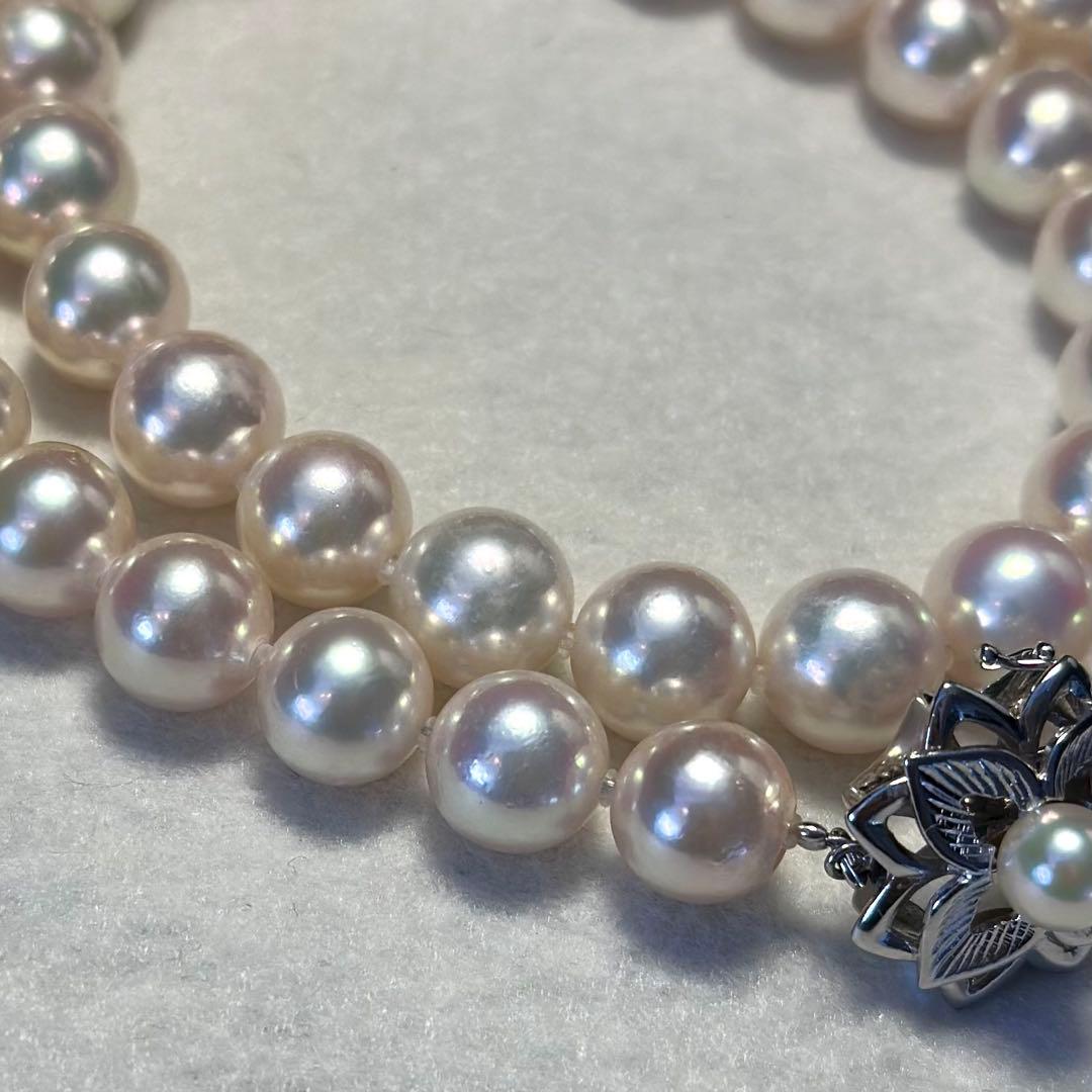 超大珠✨テリ強　K14WG アコヤ真珠　パール　ネックレス 糸替え済 9.5mm