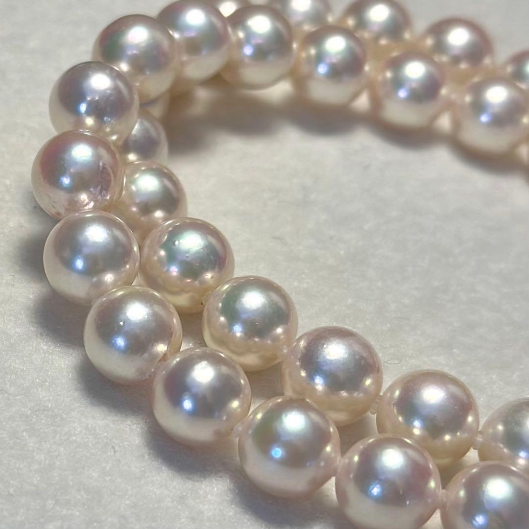 超大珠✨テリ強　K14WG アコヤ真珠　パール　ネックレス 糸替え済 9.5mm