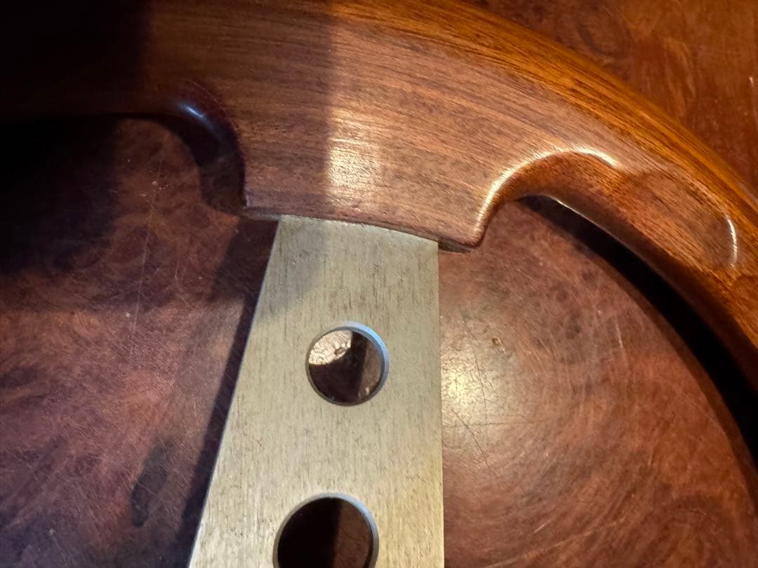 旧車にcomusa italy ウッドステアリング 直径33cm一応ジャンクにて 旧