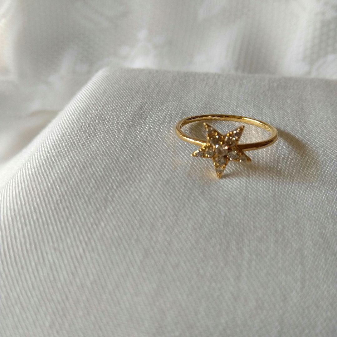 うーしゃん様専用】 シャンパンカラーダイアモンド 18KYGスターリング