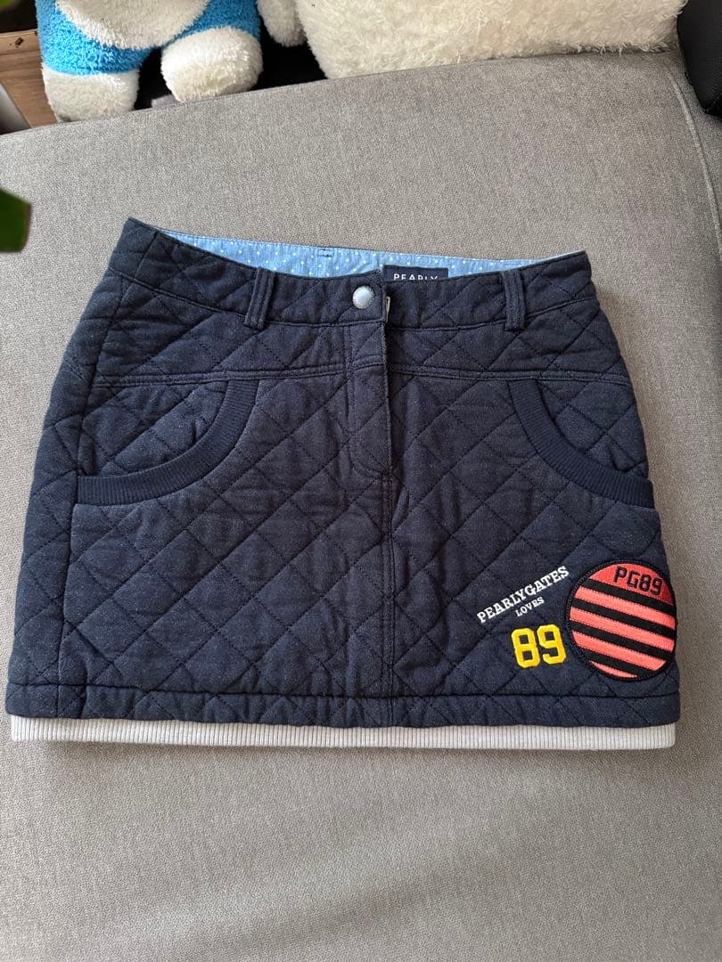 PEARL GATES キルティングスカート ネイビー - メルカリ