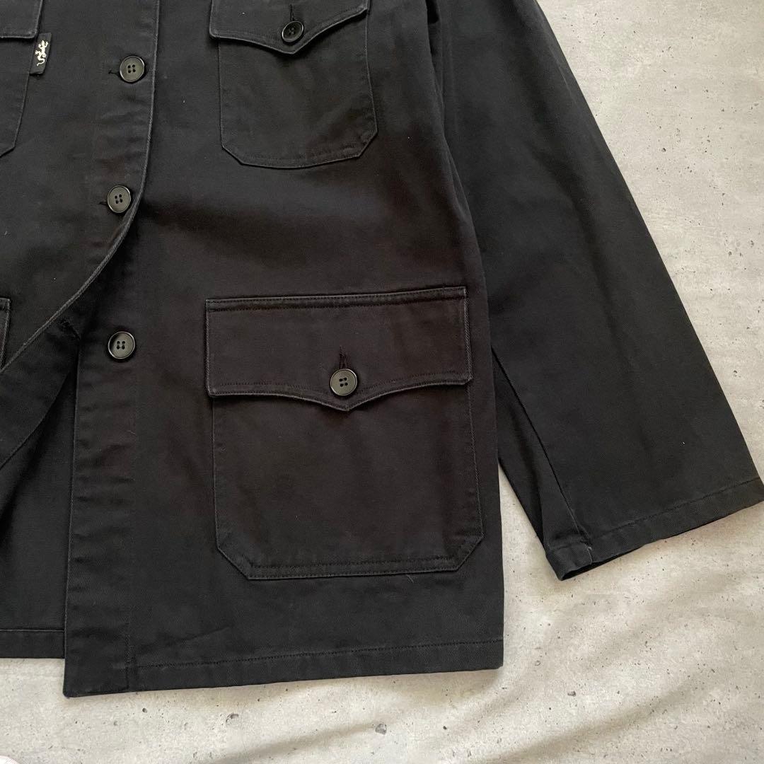 90s フランス製 agnes b. コットン カバーオール ジャケット 黒 2