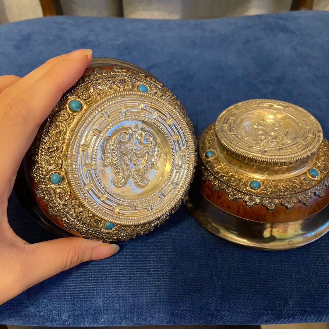 モンゴル 銀杯 シルバーボウル 伝統銀茶碗 ムングンアヤグ - メルカリ