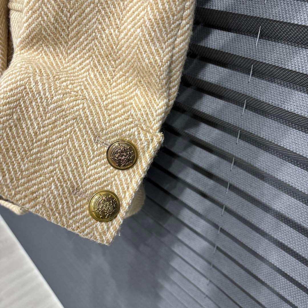 LIZLISA ベージュ キャメル ヘリンボーンコート