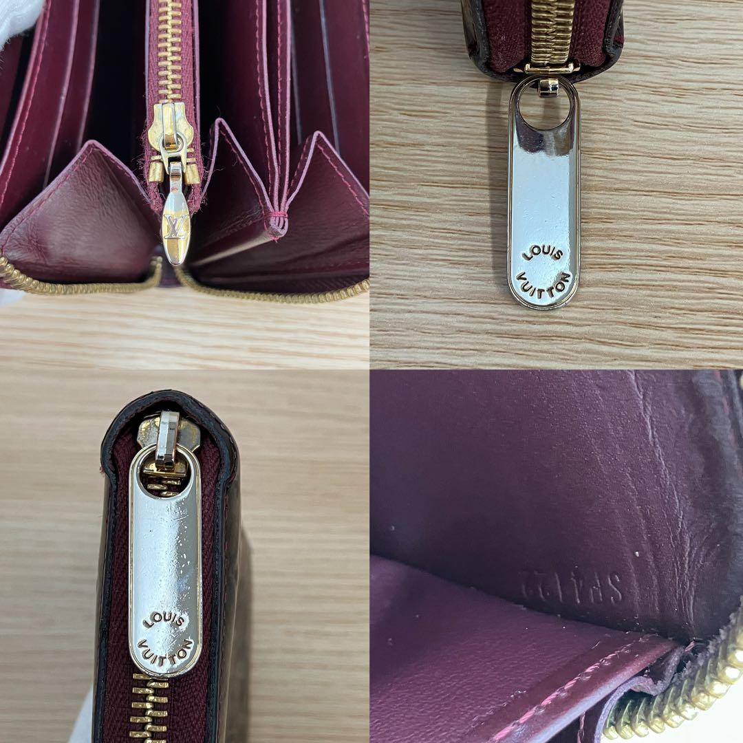 《良品》 ルイヴィトン モノグラムヴェルニ ジッピーウォレット ワインレッド