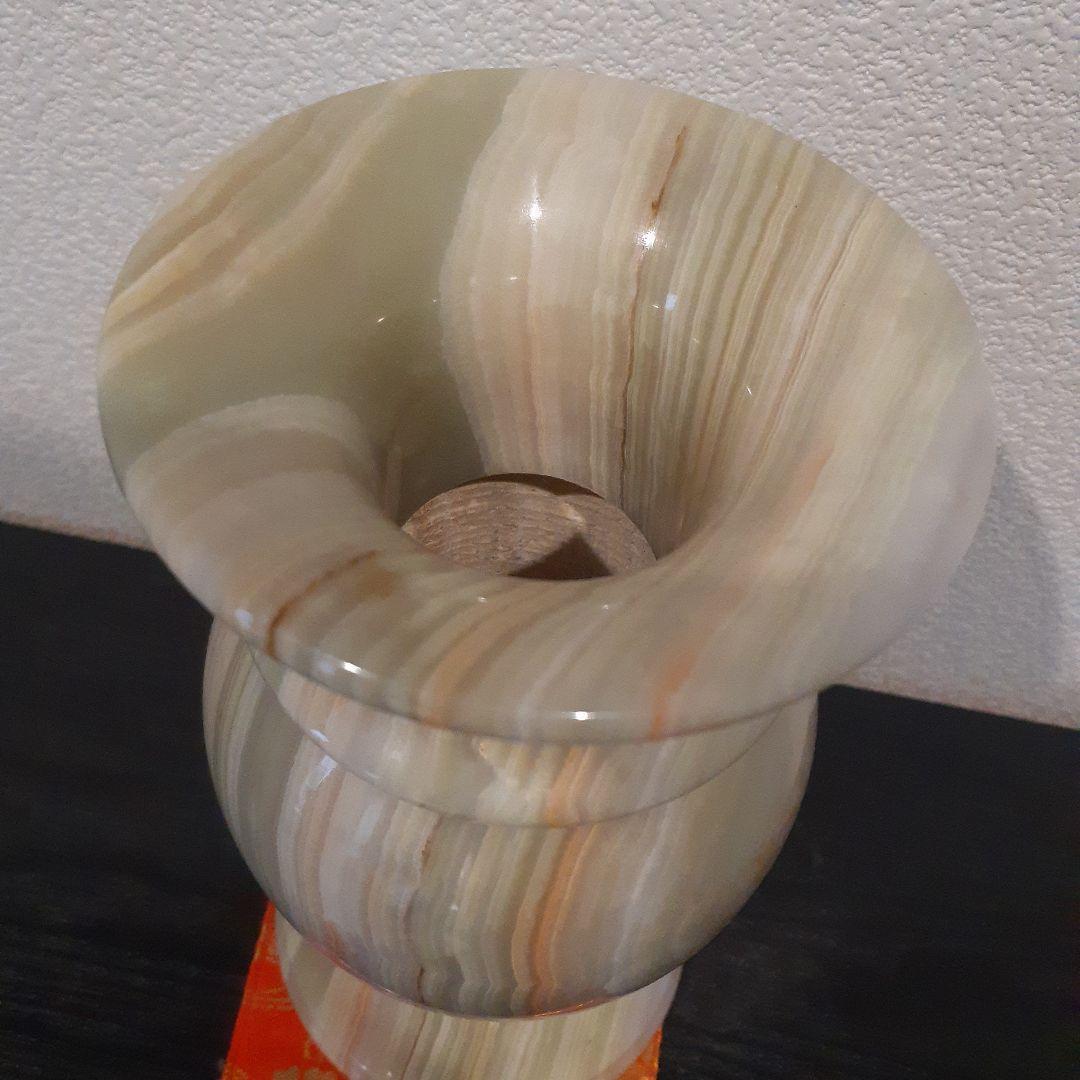 オニックス 花瓶 花器 オニキス 飾り壺 大理石 パキスタン製 - メルカリ