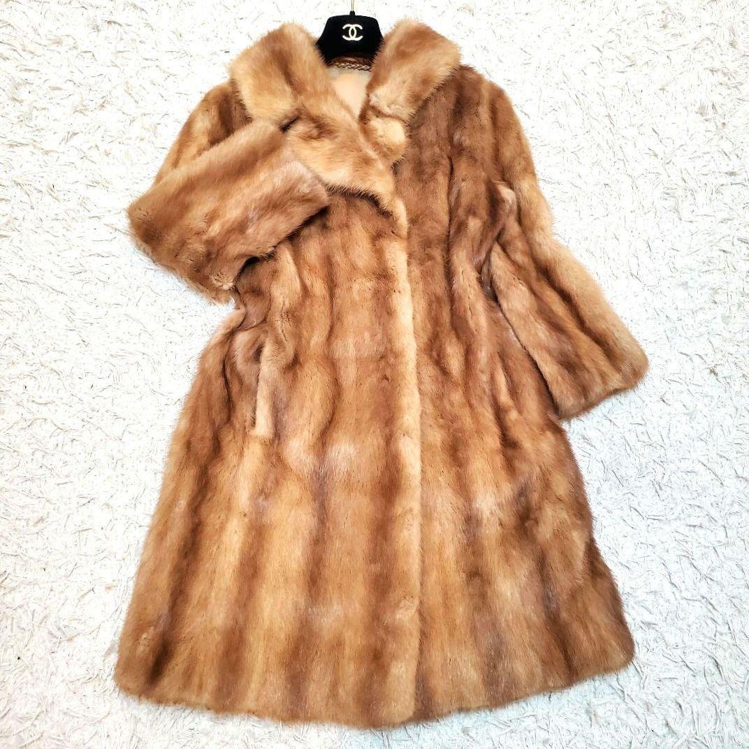 美品 毛皮 ミンク Daifur リアルファー ロング MINK ファーコート