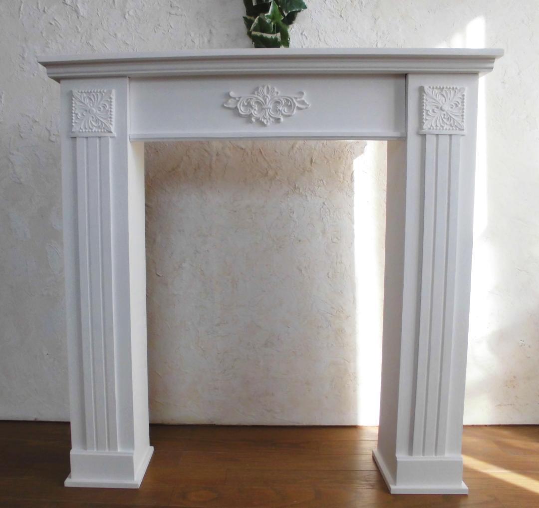 マントルピースA型（boo@itigo）送料込み　組立タイプ デラックスマントルピース(暖炉) ホワイト｜エレガント ホワイト家具