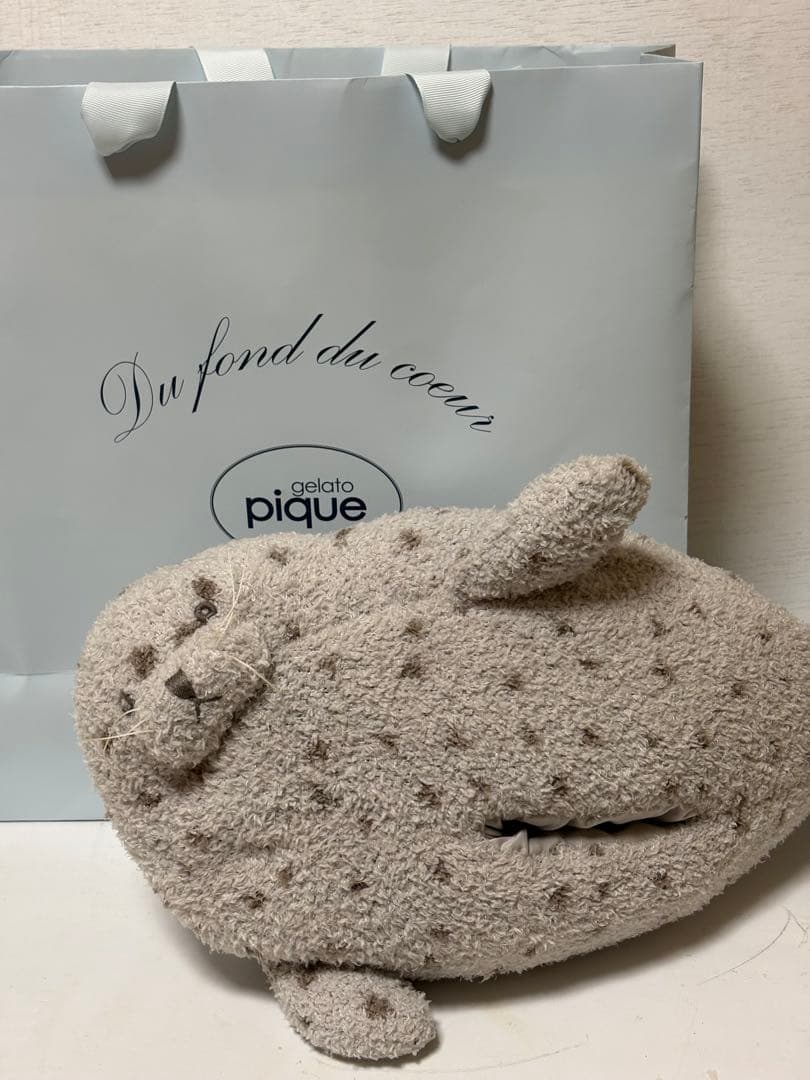 ジェラートピケ 旭山動物園コラボ アザラシ ティッシュケース 紙袋付き