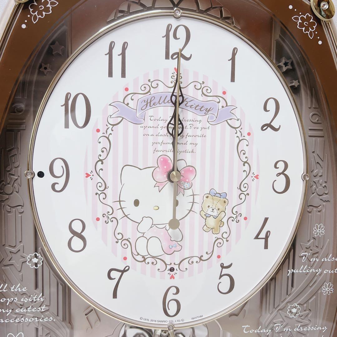 ハローキティサンリオリズム掛時計電波時計振り子メロディ全30曲