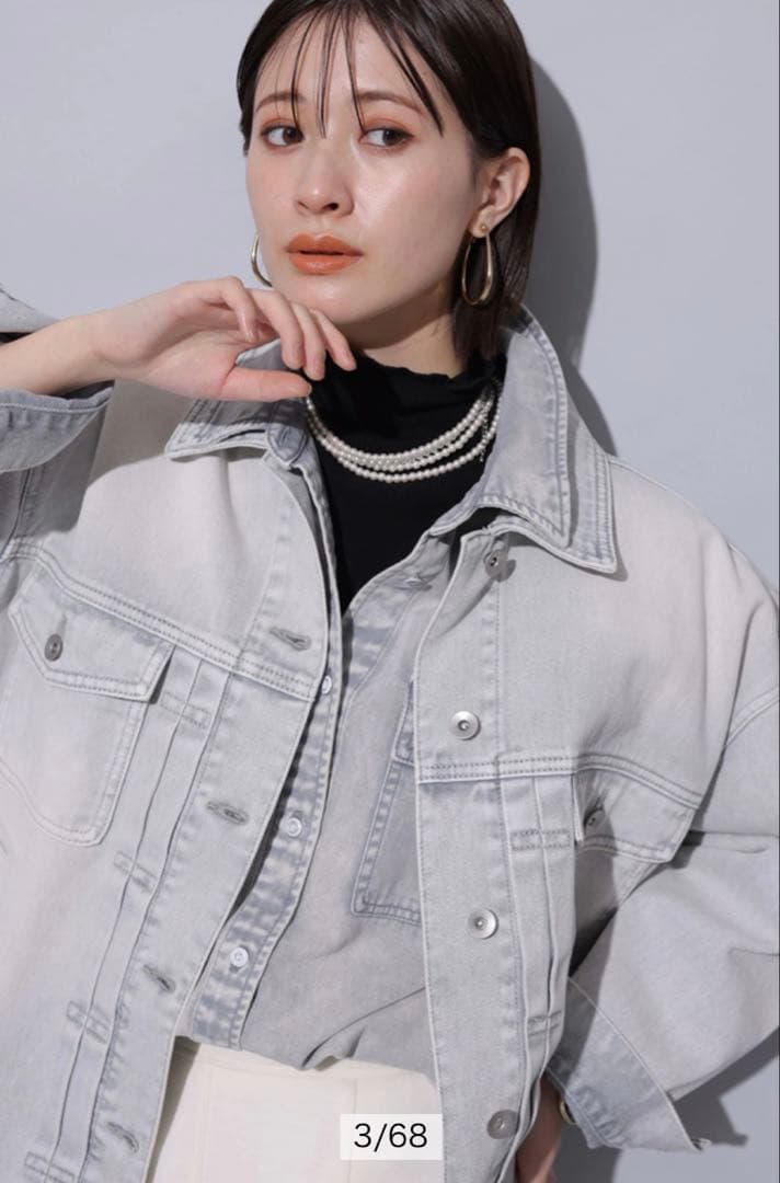 Arpege story BIG Gジャン ライトグレー 新品 - メルカリ