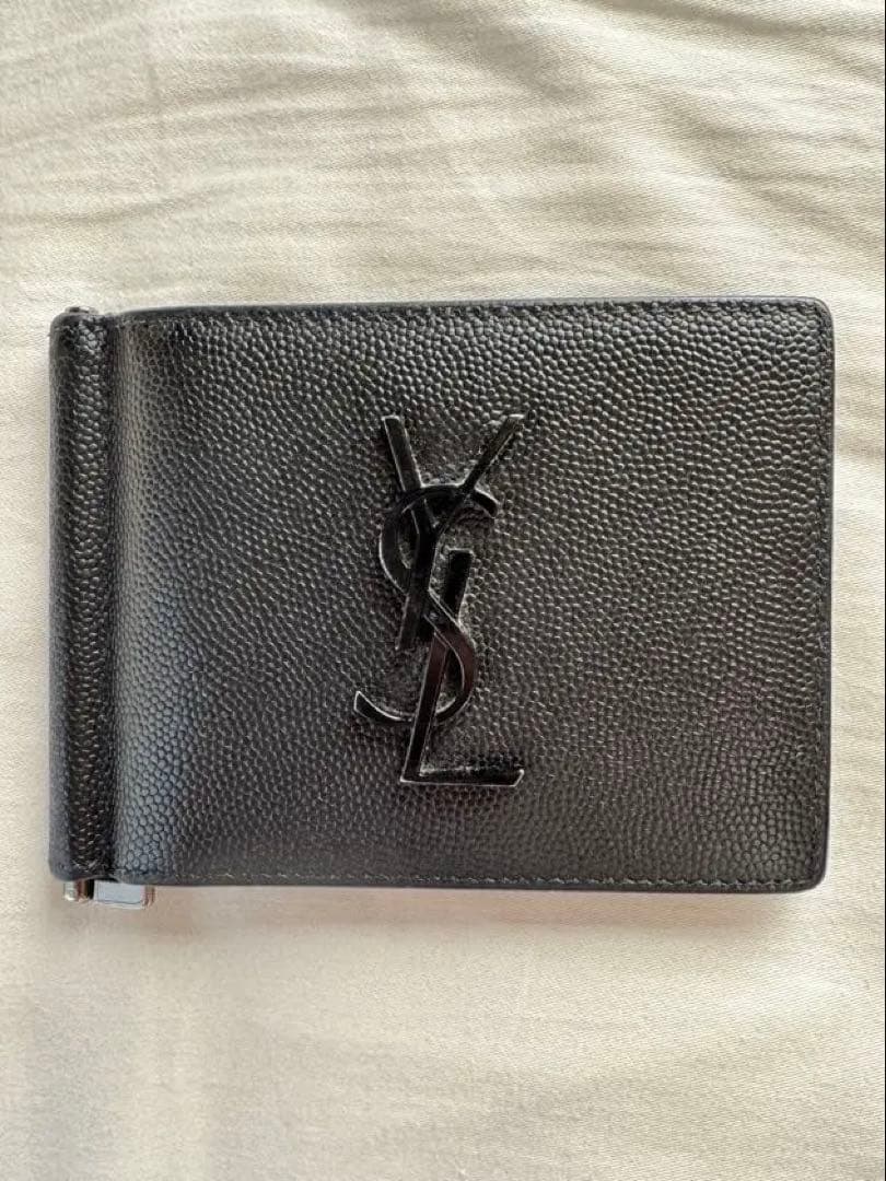 SAINT LAURENT カサンドラ ブラック マネークリップ キャビアスキン