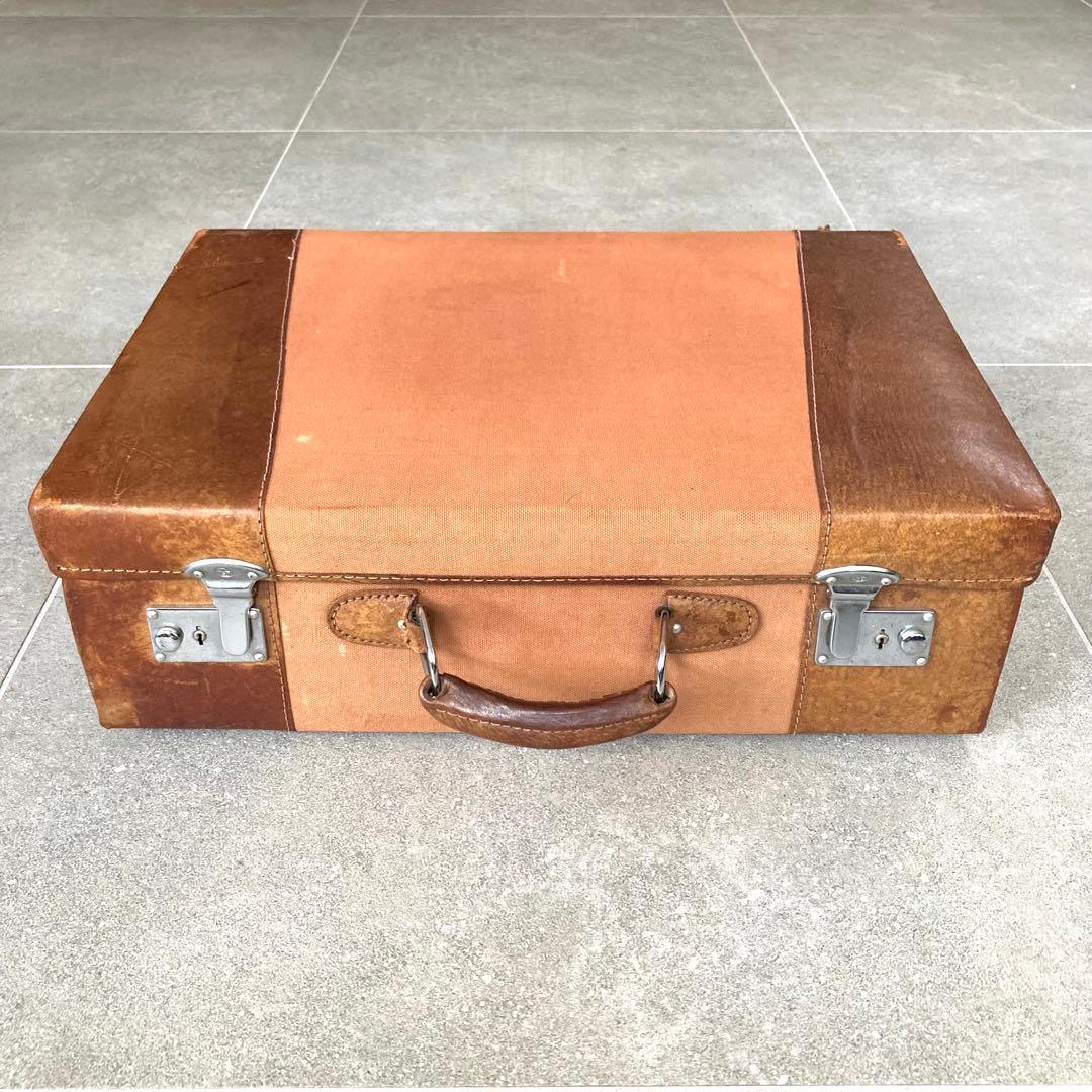 ヴィンテージ レザー キャンバス トランクケース トランクバッグ