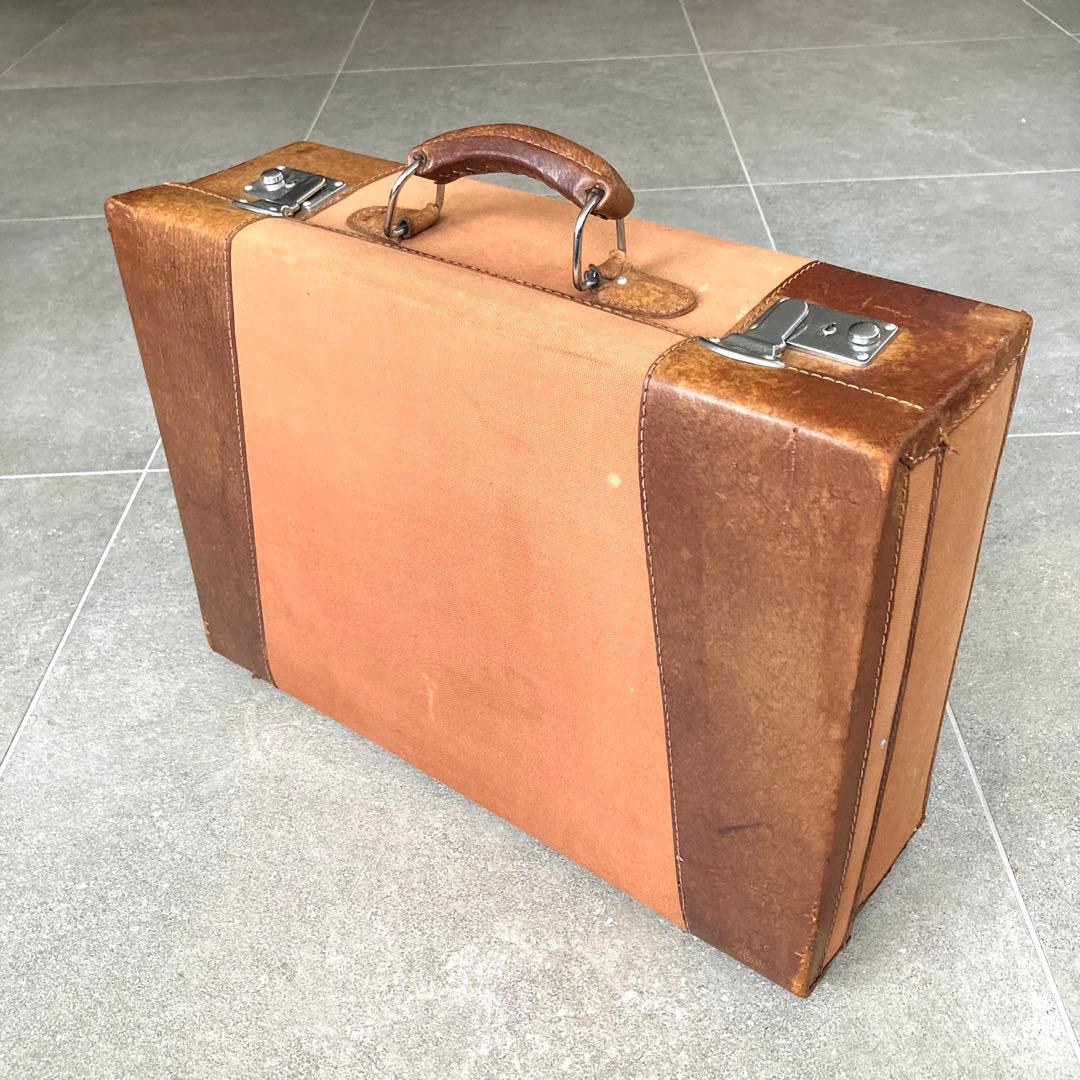 ヴィンテージ レザー キャンバス トランクケース トランクバッグ