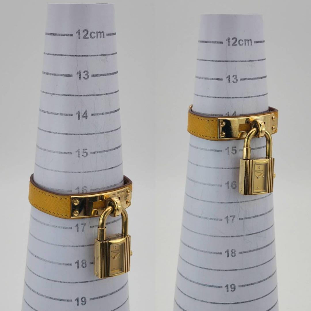 HERMES ケリーウォッチ 金文字盤 レディース カデナ クォーツ 付属品有