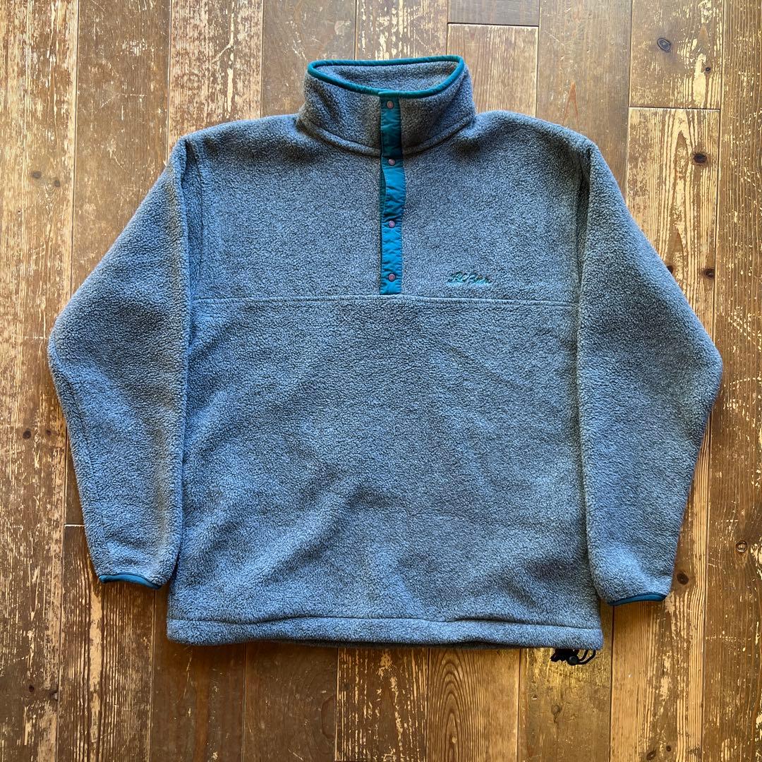 極美品USA製★ L.L.bean フリース スナップＴ★80s~90s