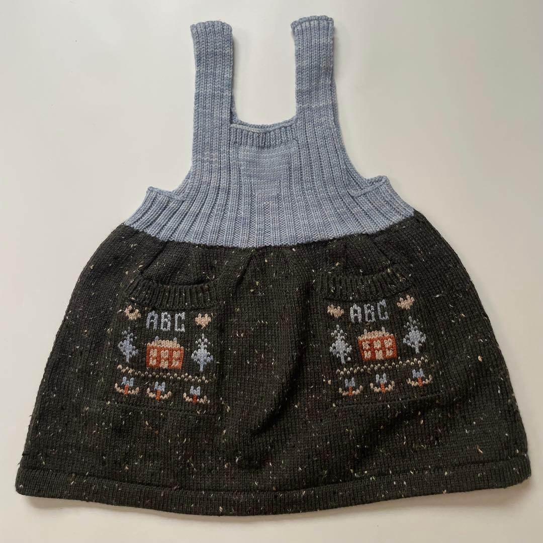 ワンピース iver and isla 4y iver and isla 2024AW picot skirted bloomer -cream- ブルマ付き