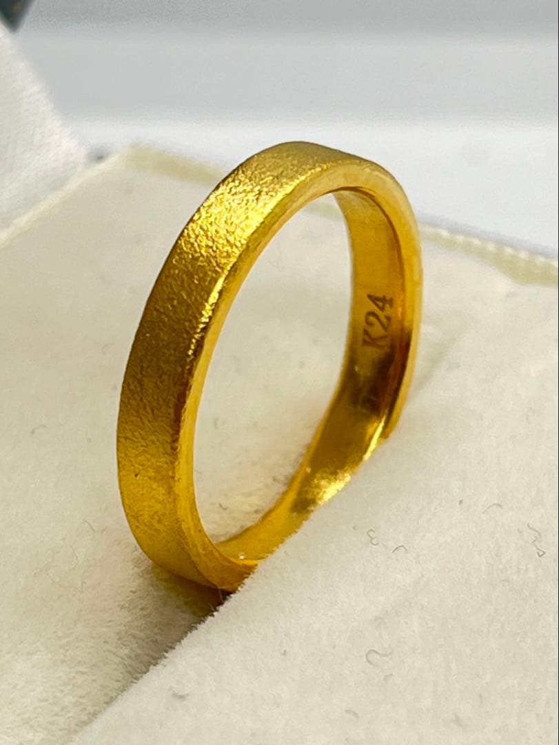 ミーさんK24 純金オーダーリング4.80g指輪　刻印あり ハンドメイド K24 Pure Gold Ring◇純金の指輪/リング3（1mm幅） - Sae+Sumi Koru