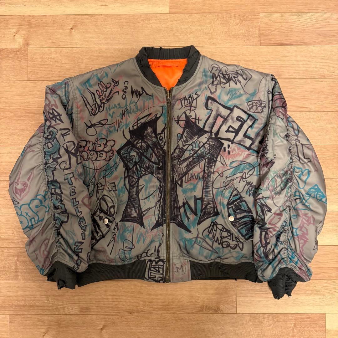 Mowalola graffiti Bomber Jacket - メルカリ