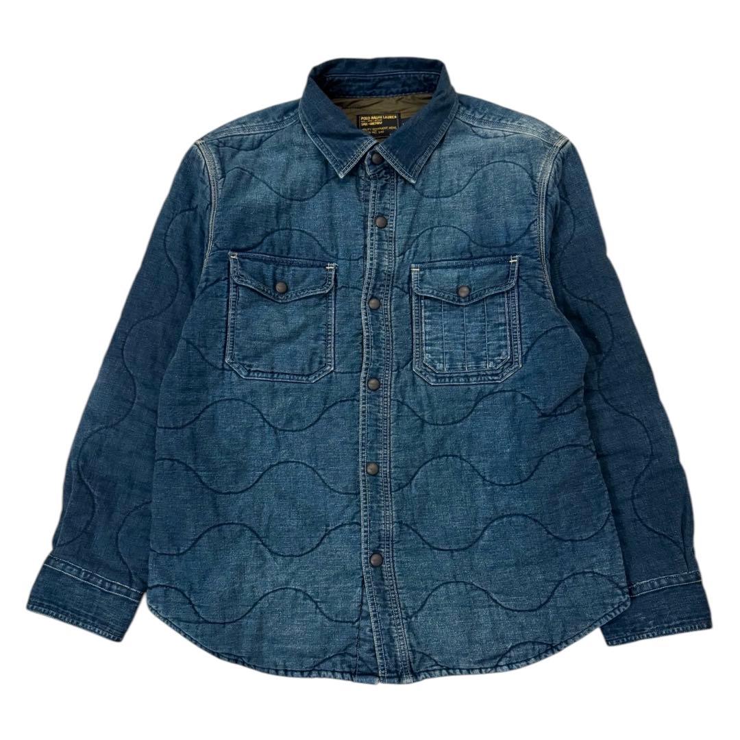 ポロラルフローレン デニム キルティング シャツ インディゴ ミル