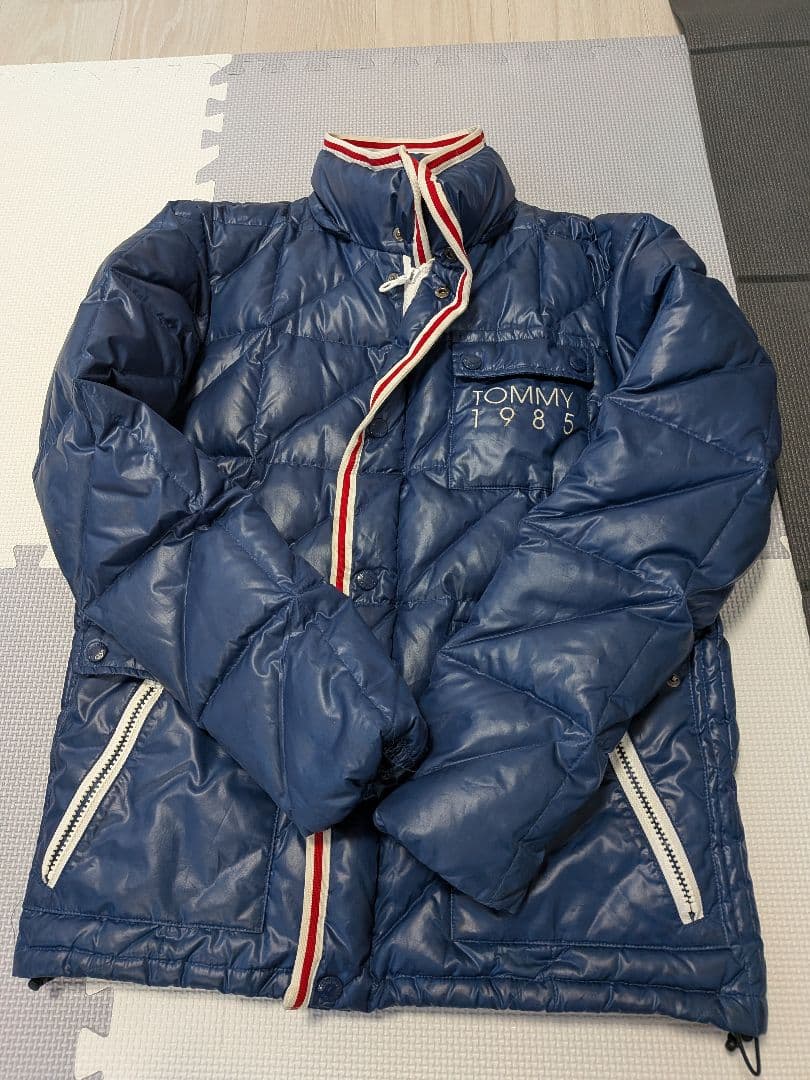 値下げ品】TOMMYメンズダウンジャケット青色 - メルカリ