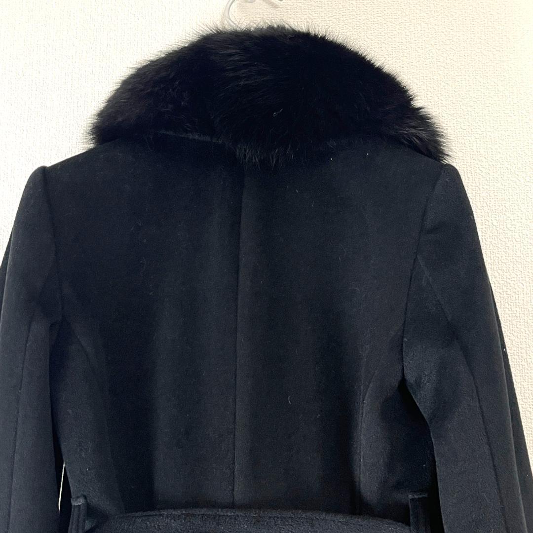 ピンキーアンドダイアン 36 ロングコート ベルテッド フォックス