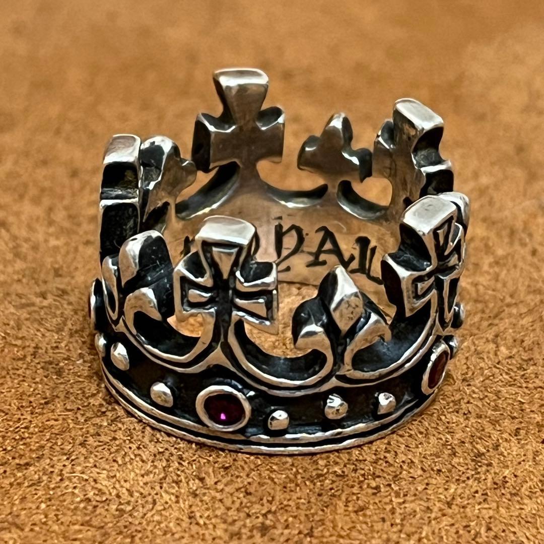 ロイヤルオーダー ラージクラウン リング ルビー/シルバー925 12号 ROYALORDER - 新品同様 美品 ロイヤルオーダー ロイヤルクラウンリング