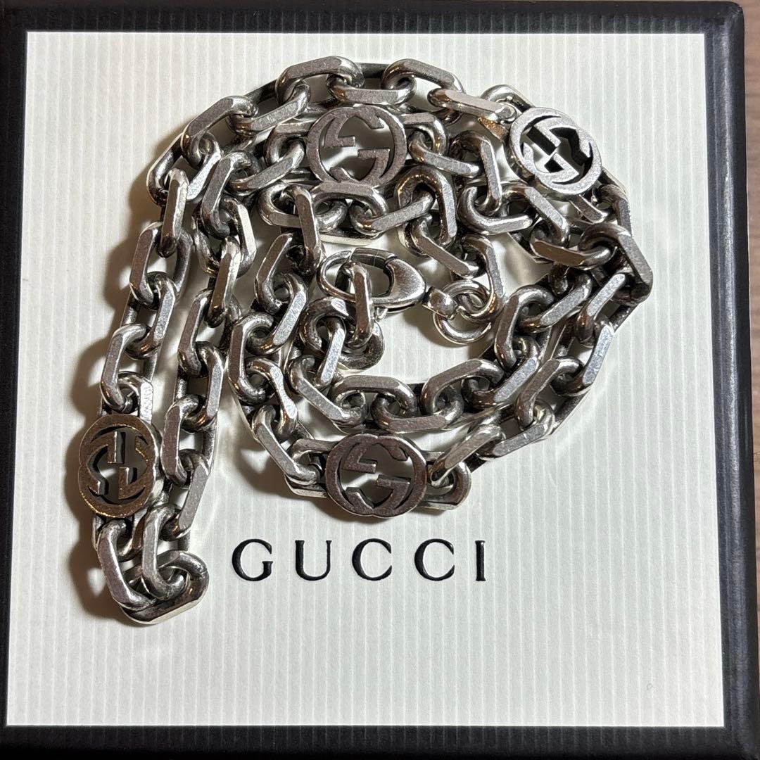 GUCCI グッチ　インターロッキング　ネックレス　シルバー imgrc0095195341.jpg