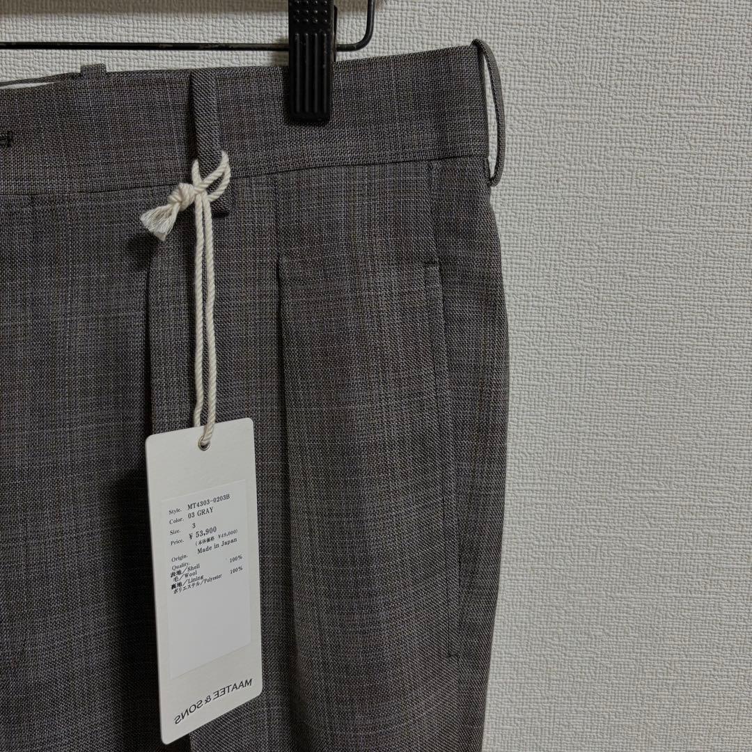 MAATEE&SONS 永遠 スラックス WOOL MAT CHECK GRAY - メルカリ