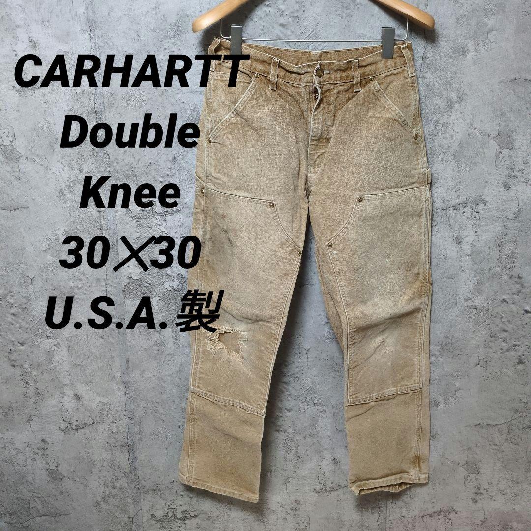 人気デザイン】CARHARTTカーハート ダブルニー ダメージ加工 USA製