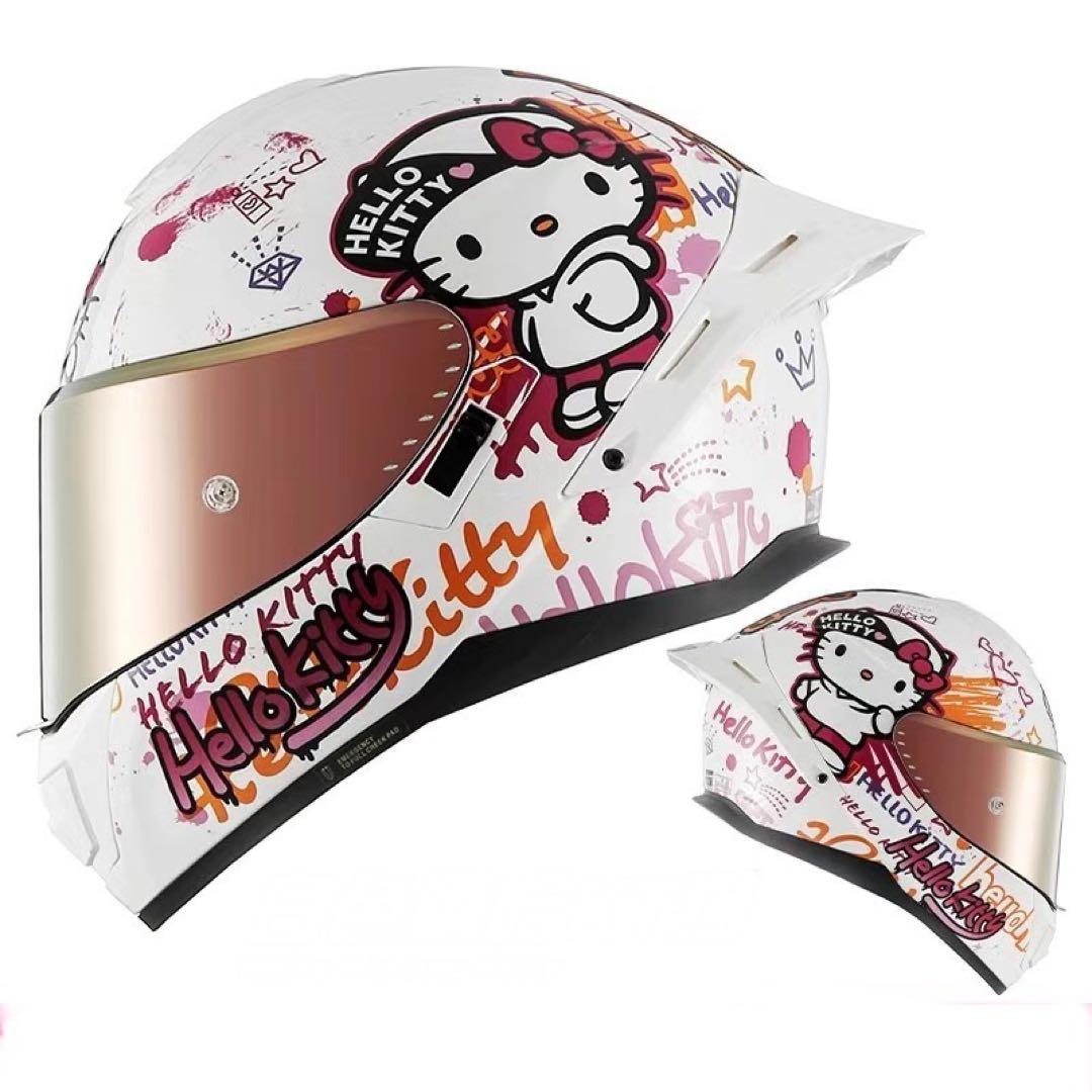 MESUGA Hello Kitty フルフェイスヘルメットホワイト2枚レンズ付