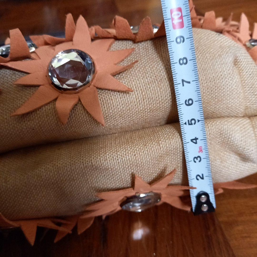 ソニアリキエル オレンジクリスタル装飾パーティーバッグ 35×18×8cm