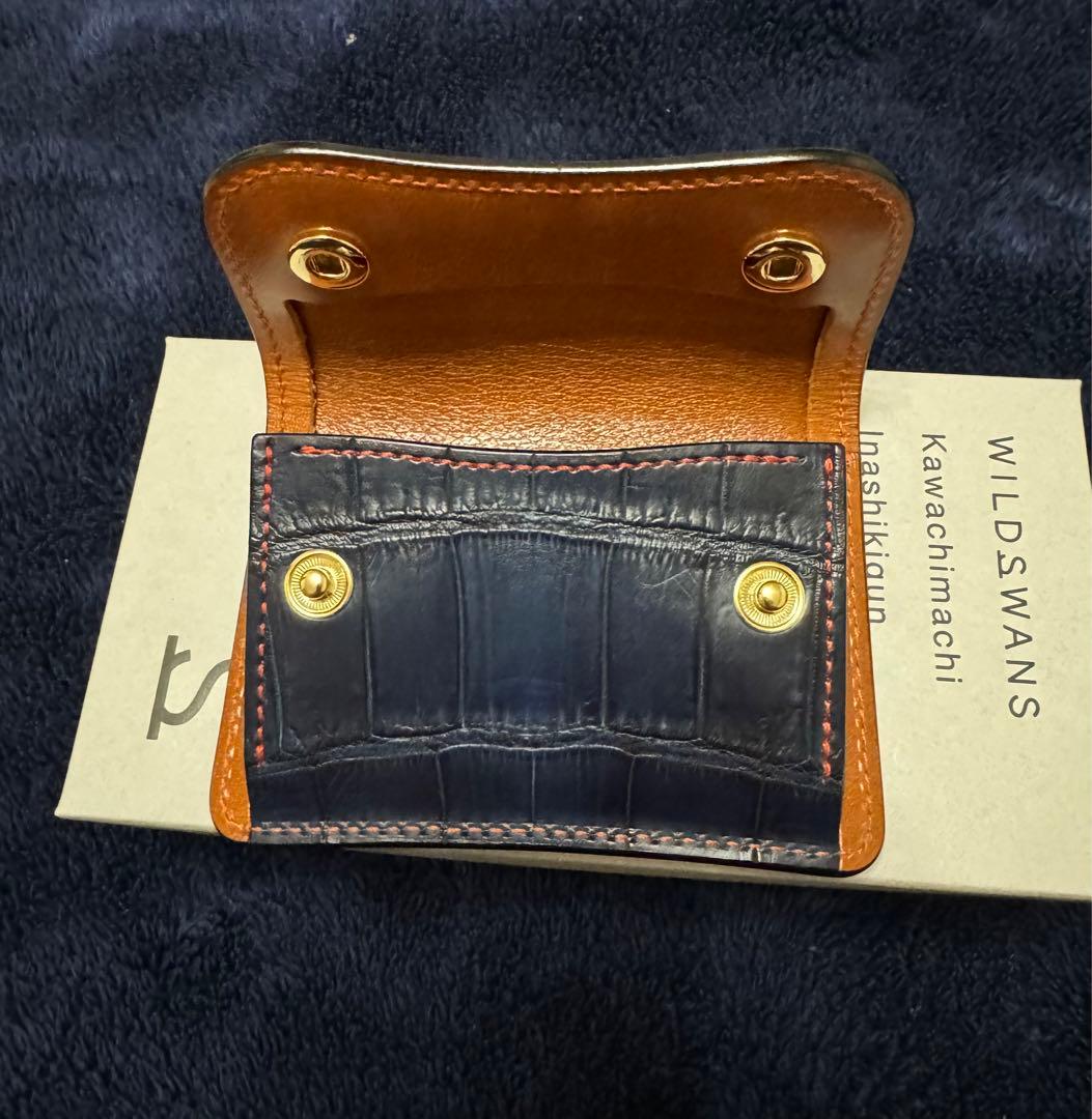 最終価格 WILDSWANS マルサン限定 藍染クロコ×サドル キャメル タング