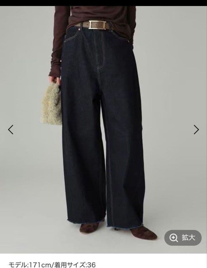 BABYLONE バビロン バレルレッグデニムPT ネイビ - メルカリ