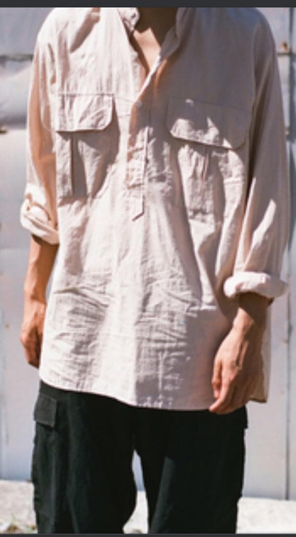 COMOLI プルオーバーカーゴシャツ サンドピンク 2 T01-02005 - メルカリ