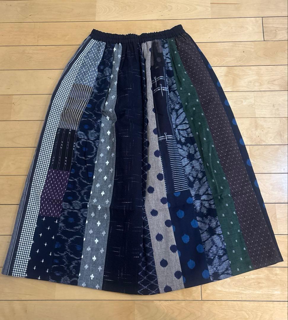 久留米絣スカート F417】受注販売＊久留米絣 リボンベルト付きスカート（チェック