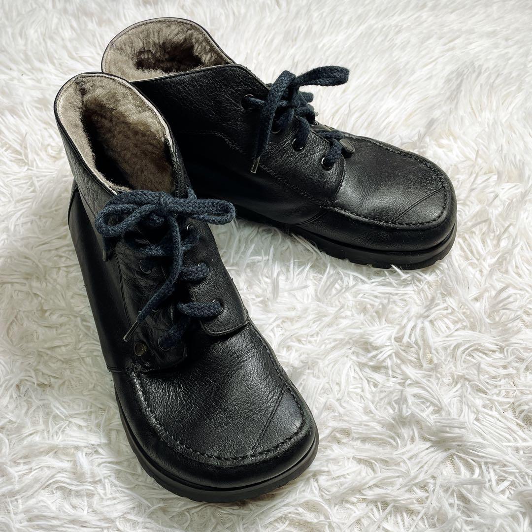 ヤコフォーム 裏ボア レザーブーツ ブラック 黒 24cm コンフォート