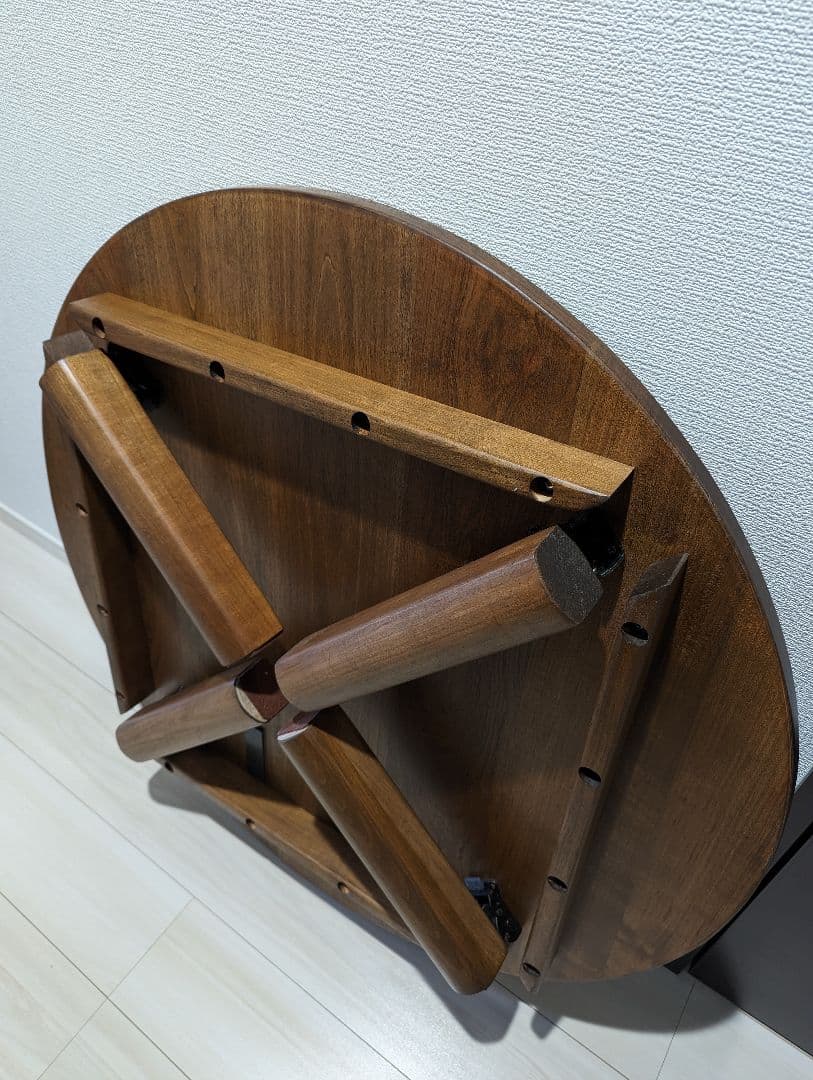 家具工房芽生 ちゃぶ台90φ・山桜・太鼓脚・LB色 販売 えみる 家具工房