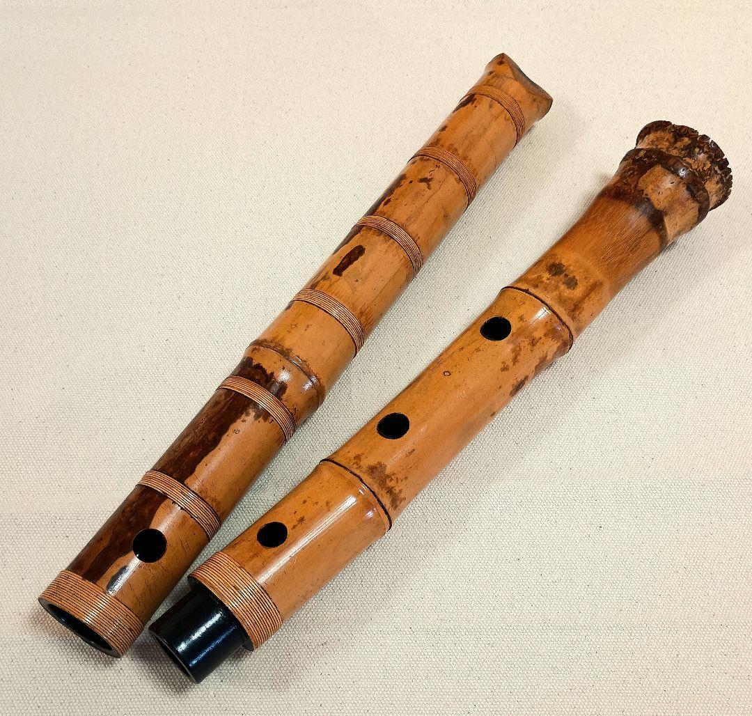 美模様の老竹名管！最高級三印管☆鳳月銘