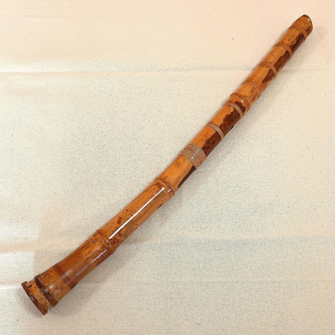 美模様の老竹名管！最高級三印管☆鳳月銘