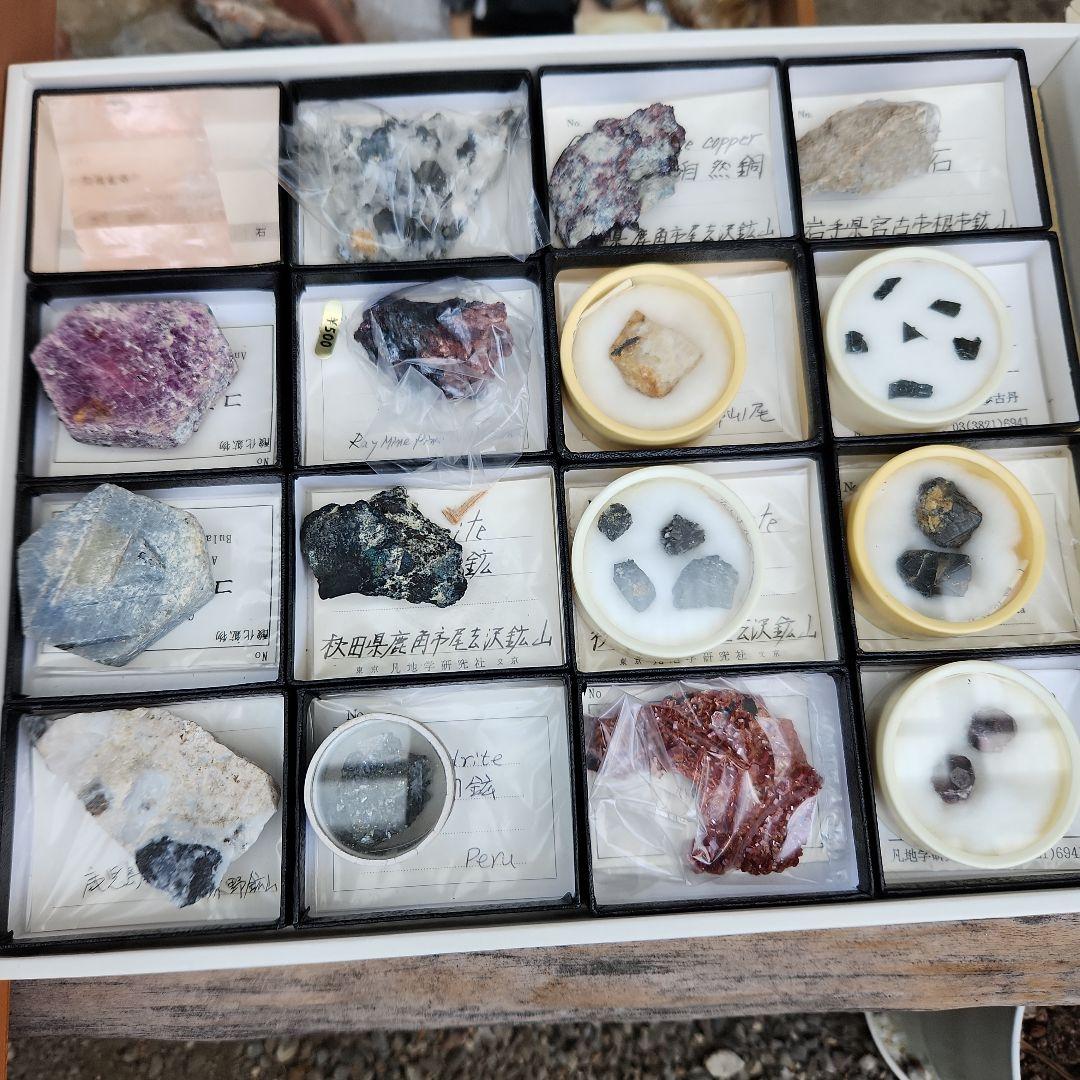 鉱石標本セット(木箱蓋無し)岩石・鉱物標本整理箱 : 学林舎 - 通販