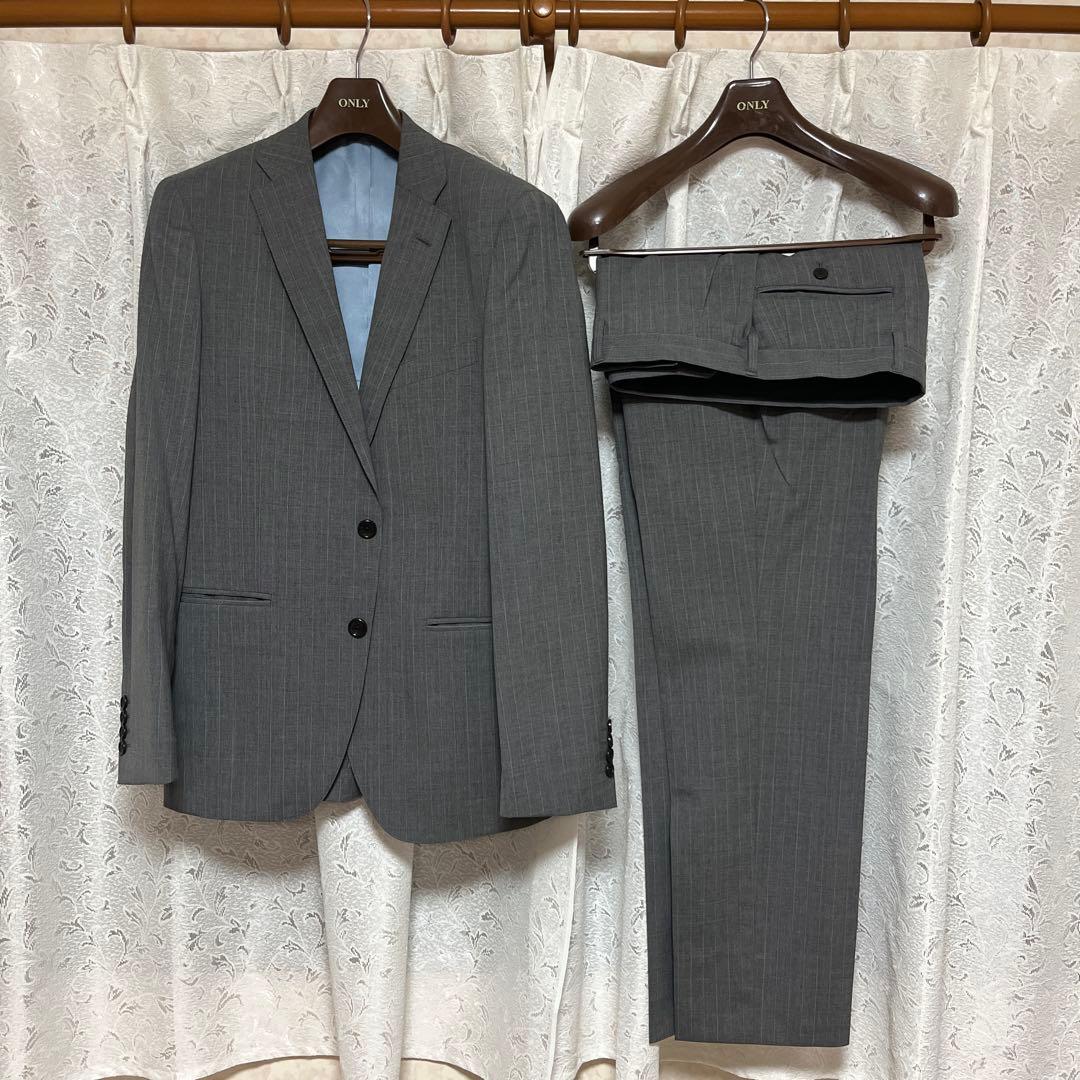 ONLY オンリー グレー ストライプ ビジネススーツ - メルカリ