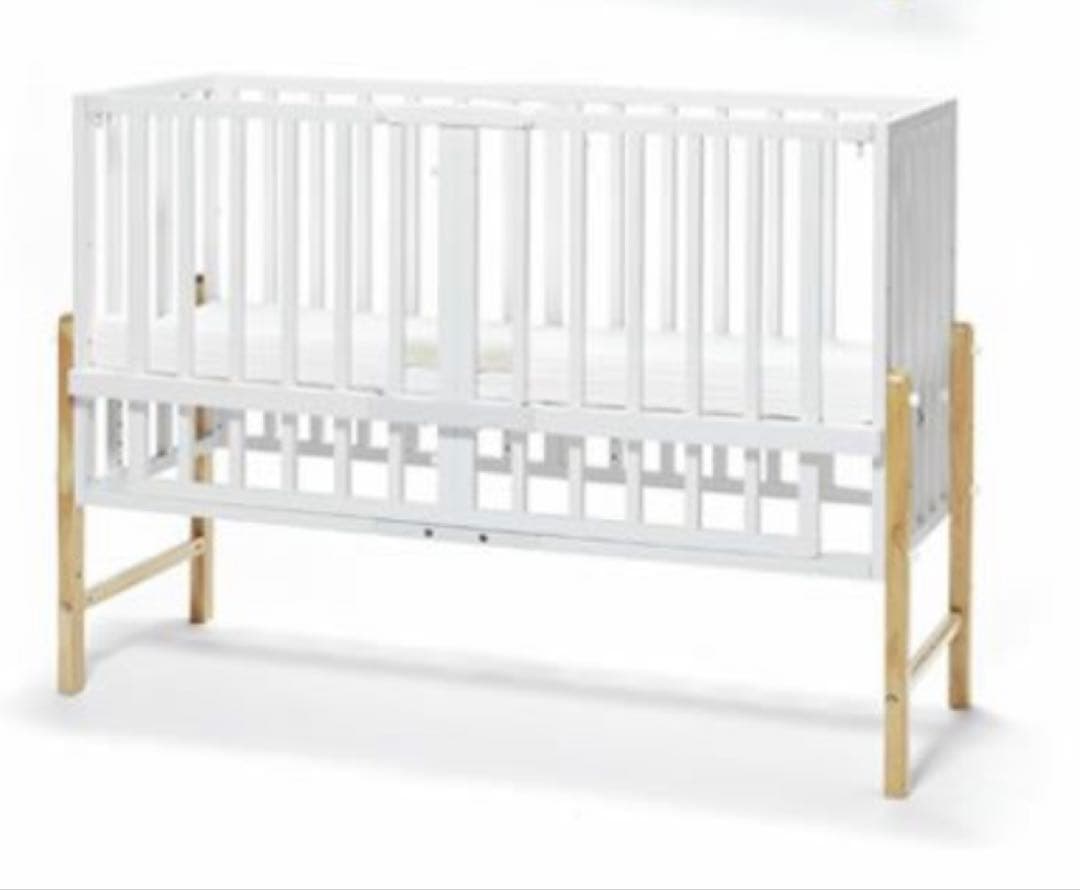 大和屋　そいねーる3 ホワイト　木製ベビーベッド マットス付き そいねーる3 ベビーベッド 専用マットレス付 yamatoya（大和屋