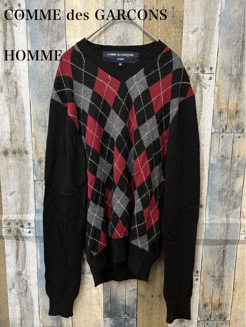 COMME des GARCONS HOMME アーガイル柄セーター ニット - メルカリ