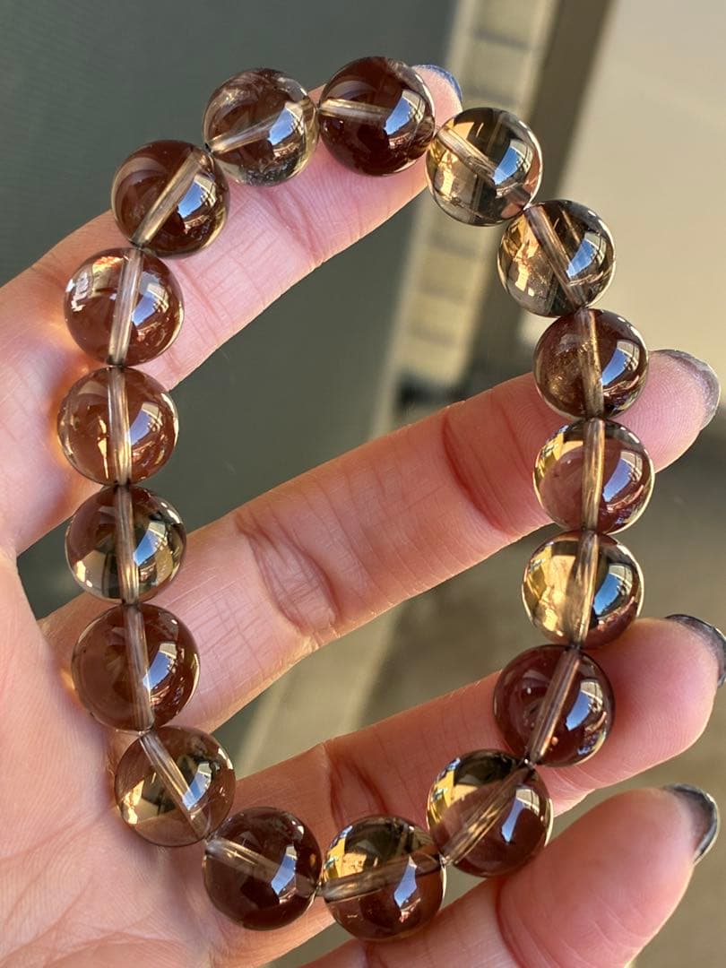 超希少✨極上5A❗️見て！このクリア感とパワー✨ガウリシャンカール　ブレスレット シャンデリアカットボール ブレスレット K18 幅5mm 20cm