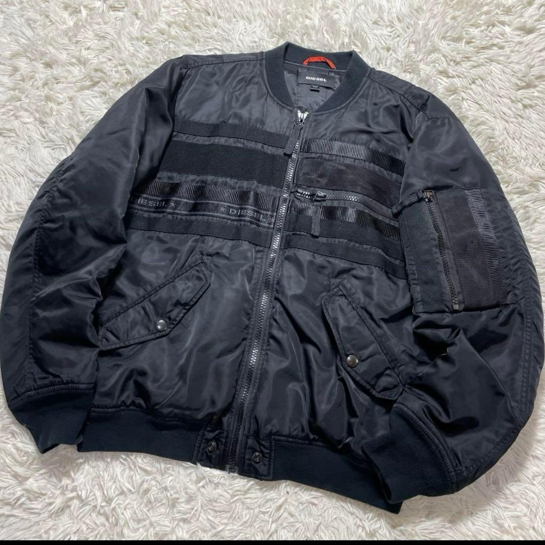 ミ*ク様 DIESEL ディーゼル　MA-1 ブラック 中古・古着通販】DIESEL (ディーゼル) MA-1ジャケット ブラック サイズ