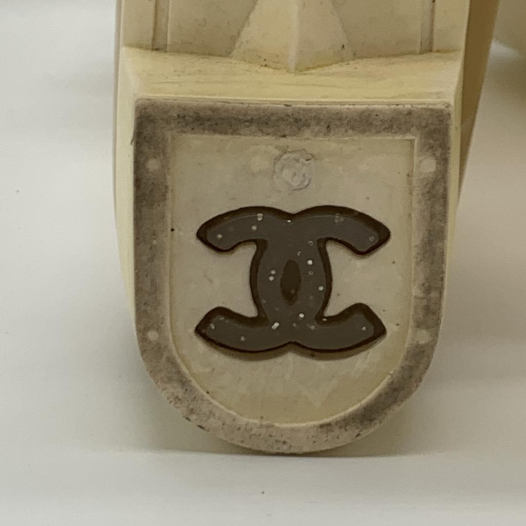 シャネル カメリア装飾 ココマーク ラメ レインブーツ サイズ39