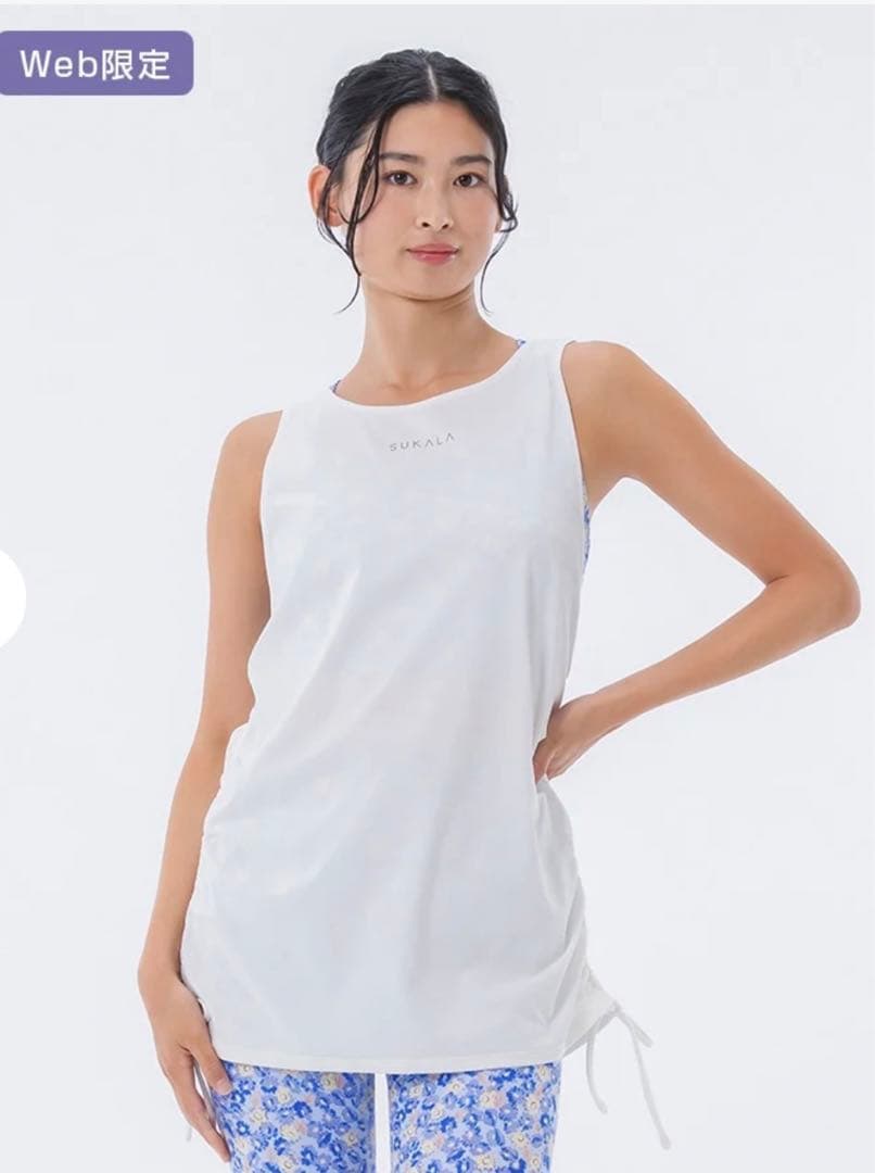SUKALA】フラワーガーデンプリントセパレートタンクトップM アクア